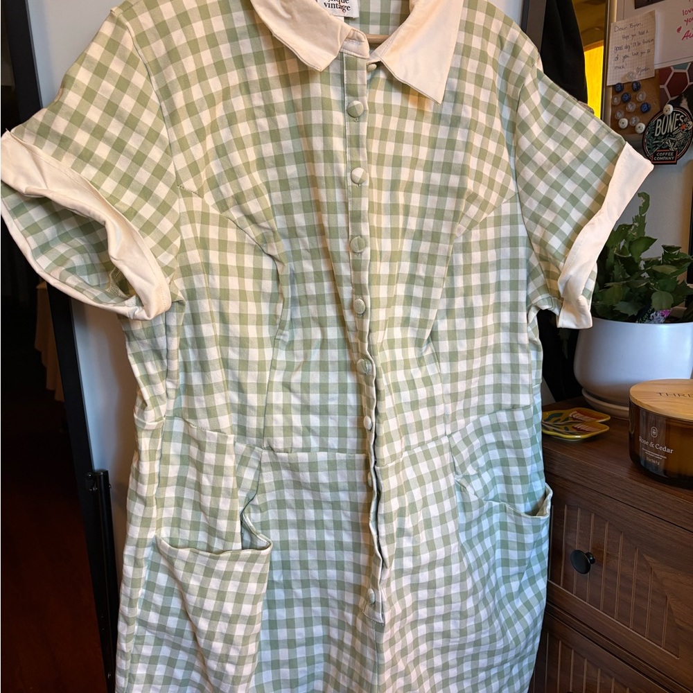 Unique Vintage 4X Gingham Jumpsuit